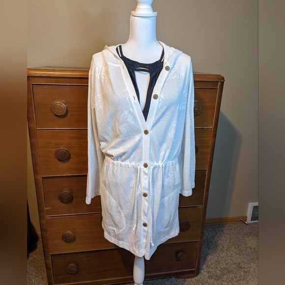 SONOMA LIFE + STYLE swimsuit cover up Oversized Palm Leaves size Medium - Picture 2 of 15